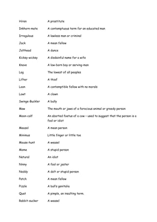 list of insults