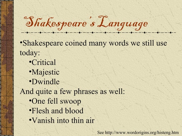 INTRO to SHAKESPEARE | PPT