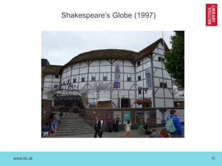 www.bl.uk 10
Shakespeare’s Globe (1997)
 