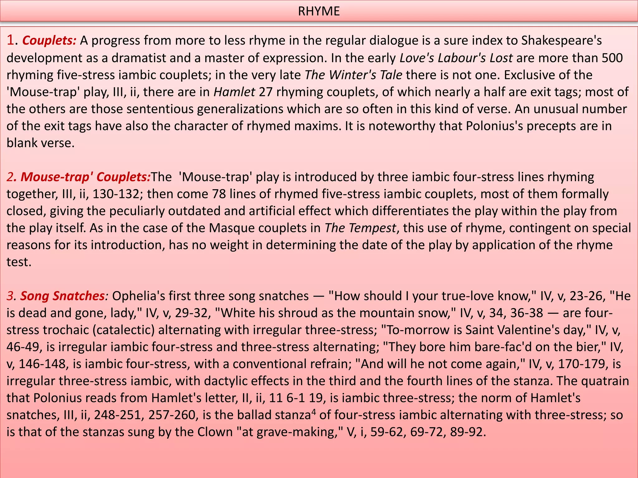 Shakespeare's rhyming couplet | PPTX