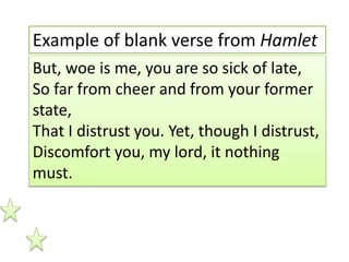 Shakespeare's use of blank verse | PPTX