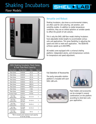 Shaking Incubators - SSI5, SSI5R, SSI5R-HS | PDF | Technology & Computing