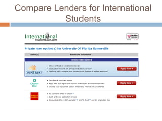 Compare Lenders for International
Students

 