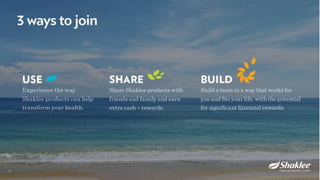 Shaklee Opportunity Presentation October 2016