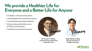 Shaklee Opportunity Presentation October 2016