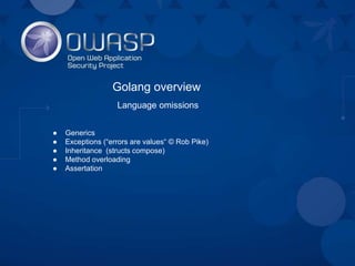 Andriy Shalaenko - GO security tips