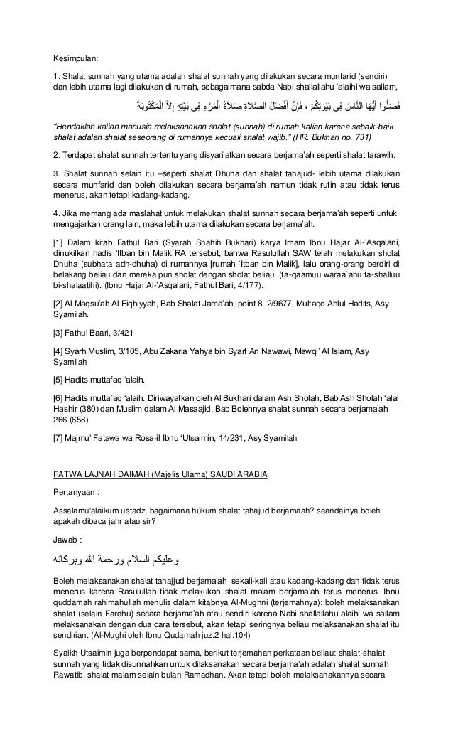 Shalat Tahajjud Berjamaah