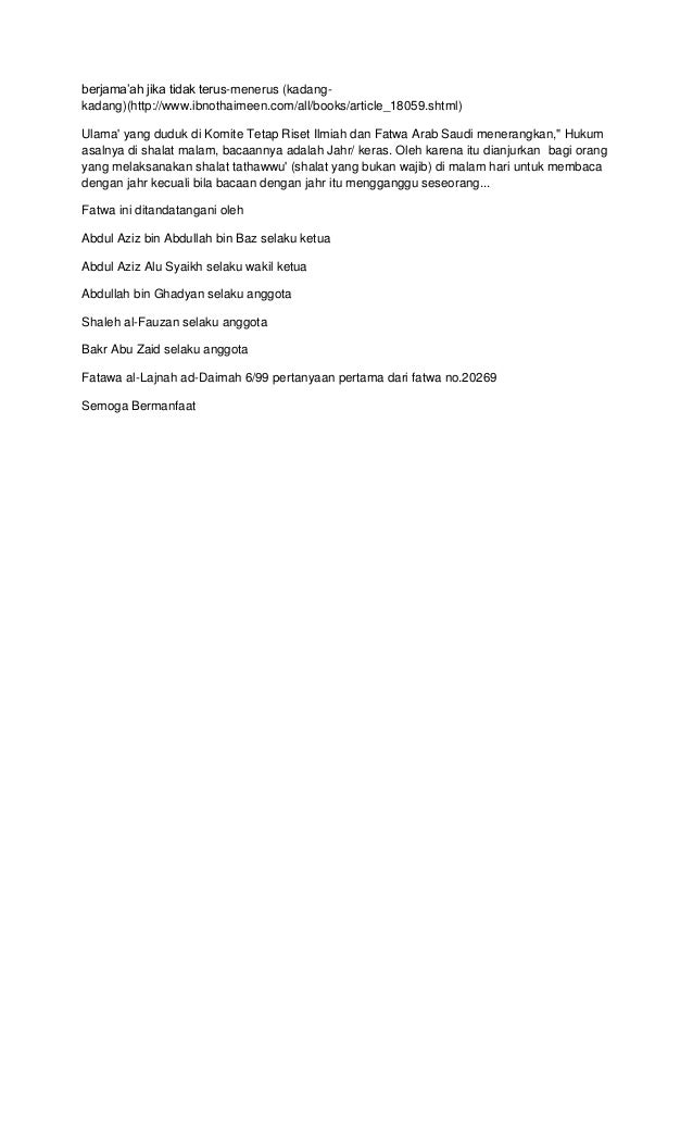Shalat Tahajjud Berjamaah
