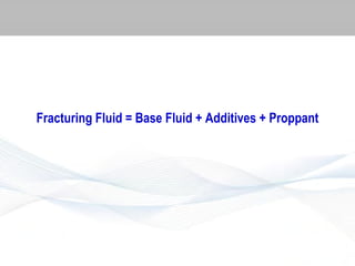 Fracturing Fluid = Base Fluid + Additives + Proppant

 