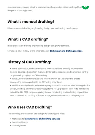 Advantages of CAD Drafting Over Manual Drafting | Shalin Designs | PDF