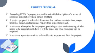 Project Understanding Proposal Project proposal - concept and meanings, steps, in project formulation.pptx