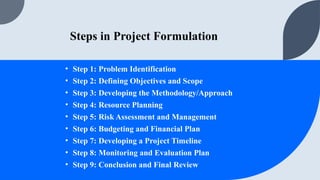 Project proposal - concept and meanings, steps, in project formulation.pptx