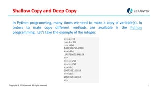 Shallow copy and deep copy | PDF | Programming Languages | Computing