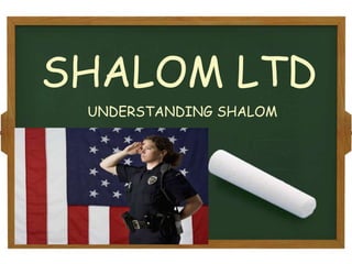 SHALOM LTD UNDERSTANDING SHALOM 
