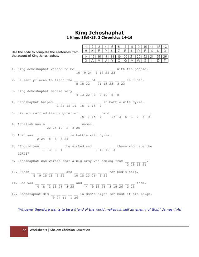 Shalom christian education the books of the old testament worksheets | PDF