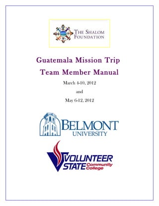 Team Manual - Belmont and Vol State March 2012