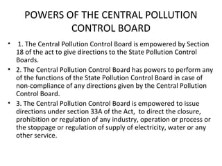Pollution control board -Power and Functions | PPT