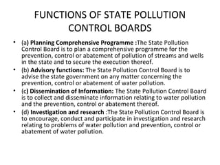 Pollution control board -Power and Functions | PPT