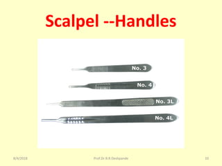 Scalpel --Handles
8/4/2018 10Prof.Dr.R.R.Deshpande
 