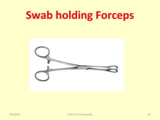 Swab holding Forceps
8/4/2018 20Prof.Dr.R.R.Deshpande
 