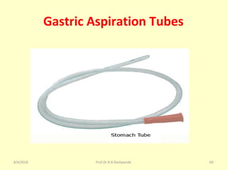 Gastric Aspiration Tubes
8/4/2018 69Prof.Dr.R.R.Deshpande
 