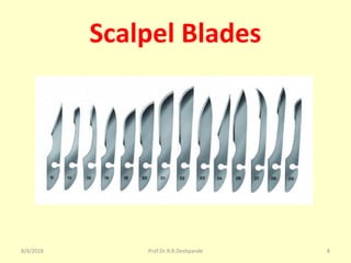 Scalpel Blades
8/4/2018 8Prof.Dr.R.R.Deshpande
 