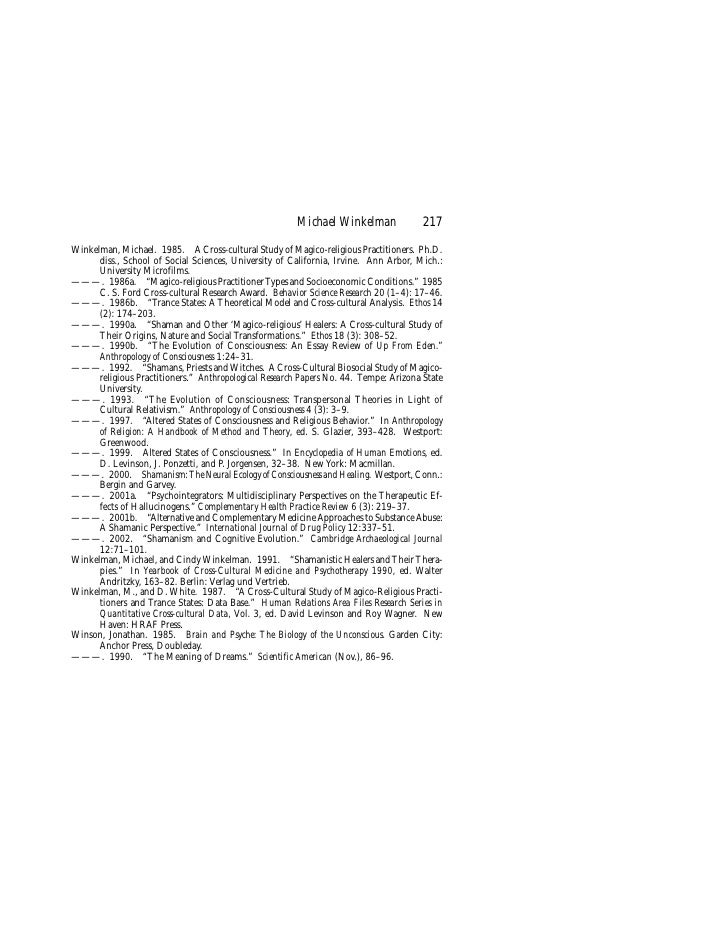 Shamanism as the original neurotheology (winkelman 2004)