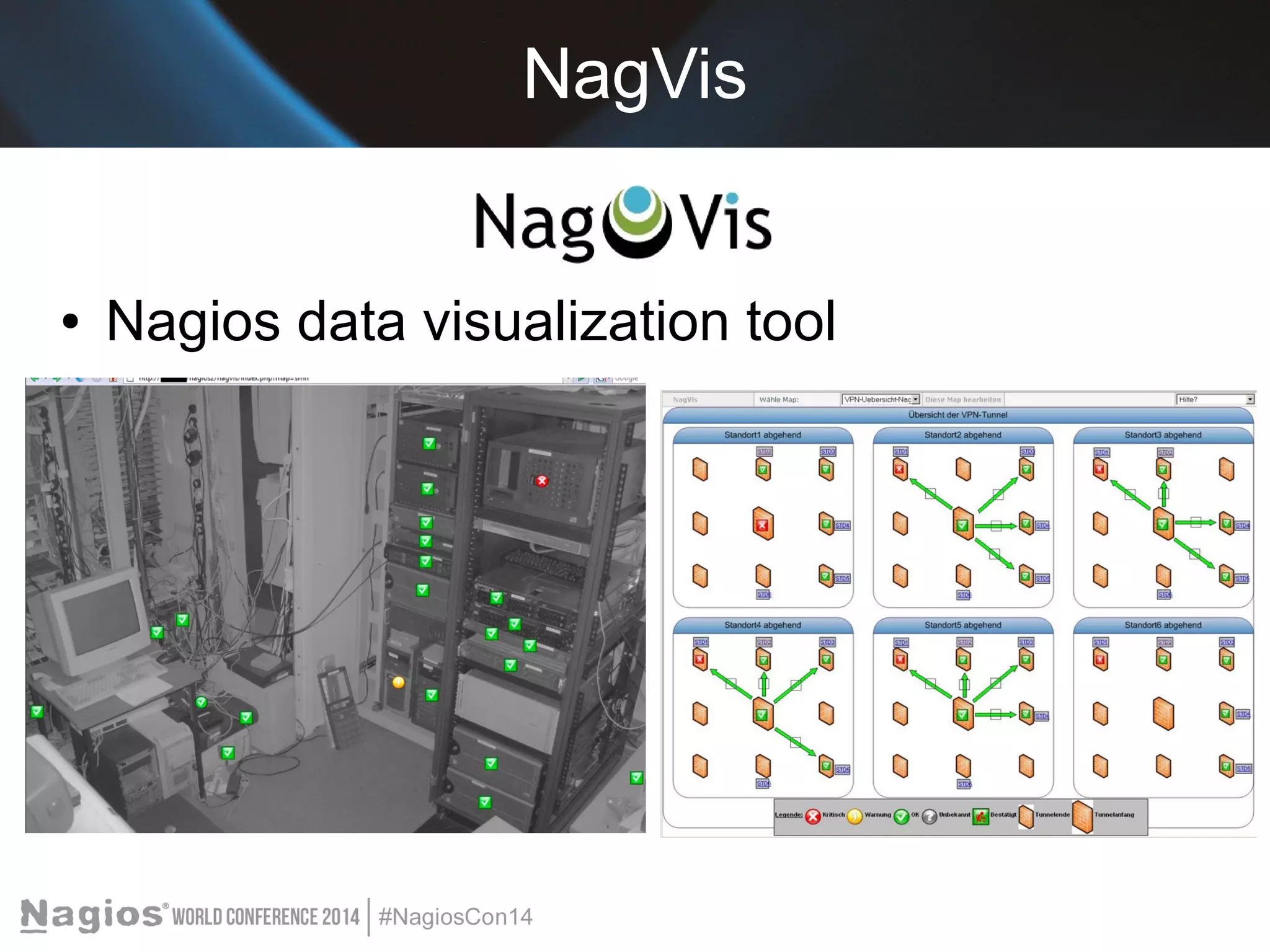NagVis 
● Nagios data visualization tool 
 