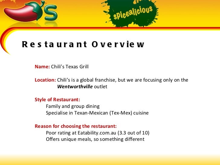 chilis presentation restaurant powerpoint presentations