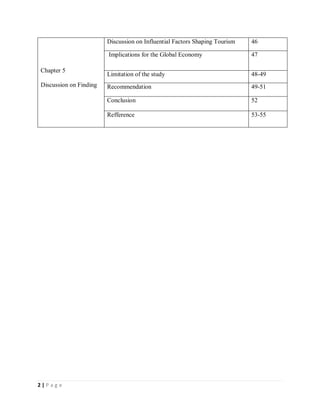 Influential Factors on the Tourism Sector and Their Implications for ...