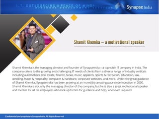 Shamit khemka motivates employees through synapseindia celebrations