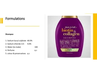 Shampoo formualtion and evaluation test (cosmetics)