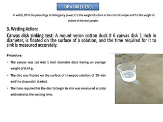 Shampoo formualtion and evaluation test (cosmetics)