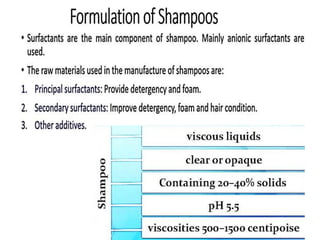 Shampoo formualtion and evaluation test (cosmetics)