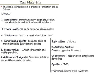 Shampoo formualtion and evaluation test (cosmetics)