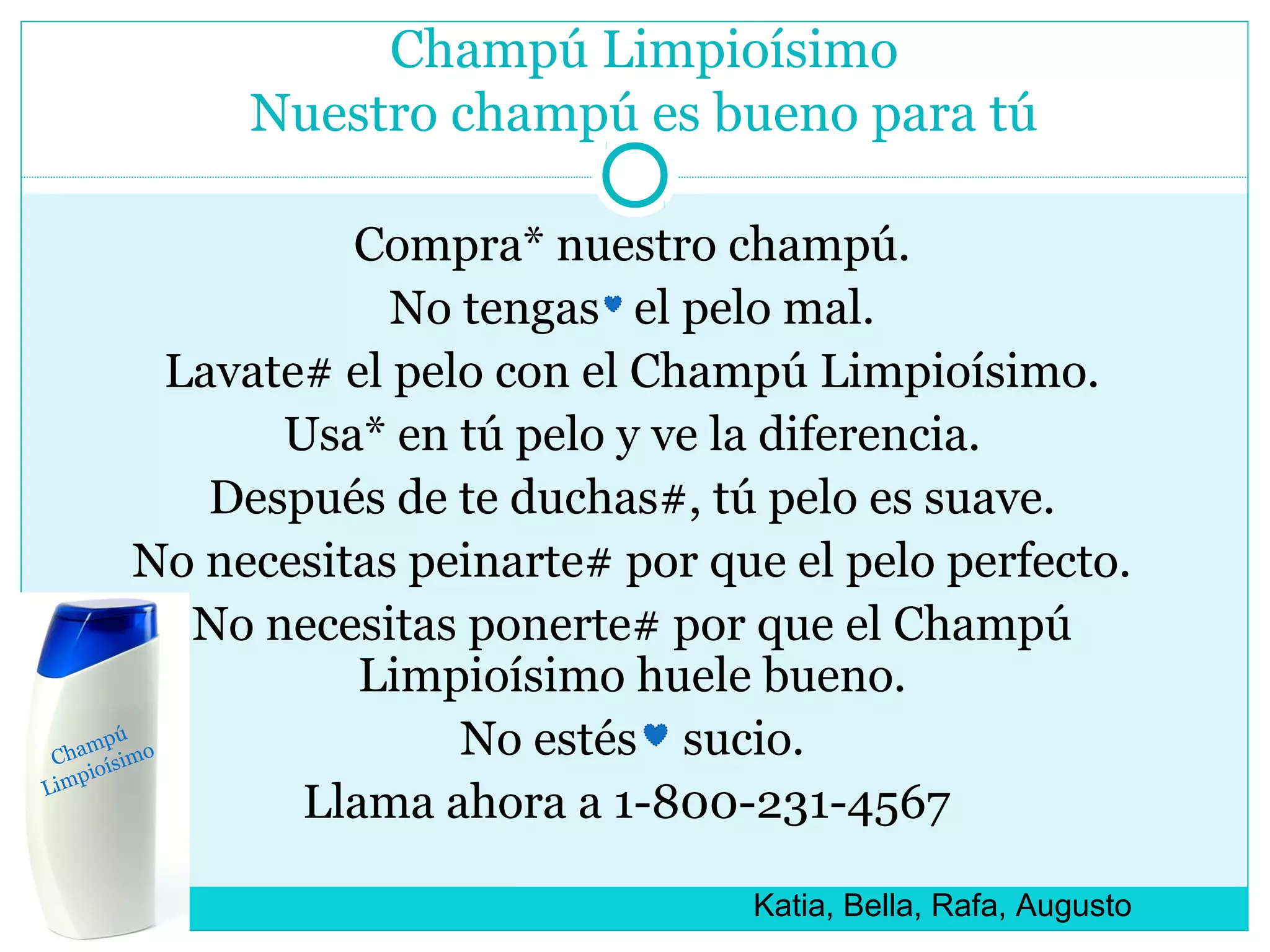 Shampoo spanish project slide | PPT