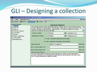GREENSTONE DIGITAL LIBRARY SOFTWARE