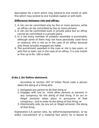 Indian Penal Code- Useful Note for examination uploaded by T james ...