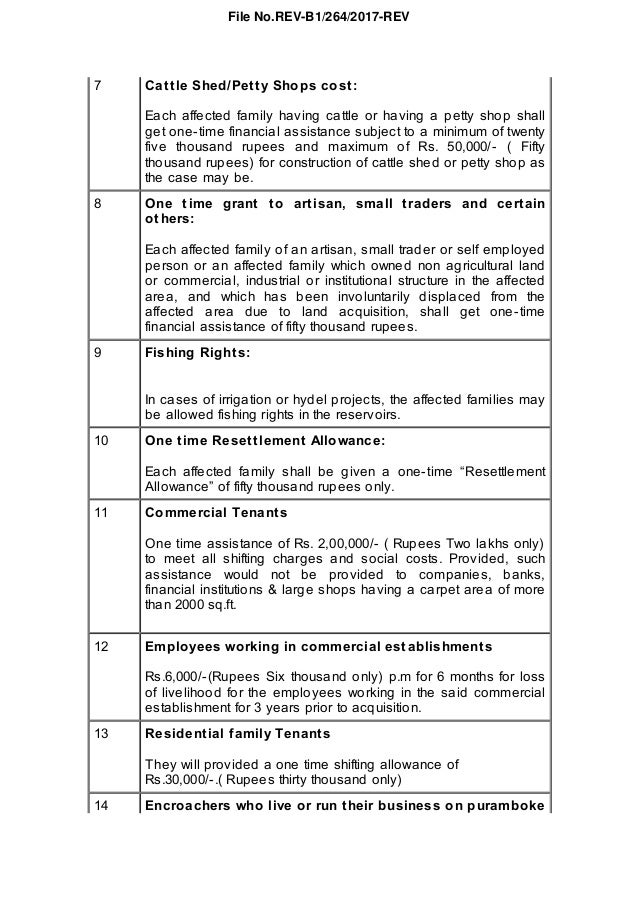 GOMS 448/2017-Kerala land acqusition rehabilitation and 