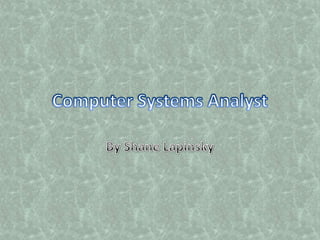 Computer Systems Analyst By Shane Lapinsky 
