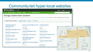 Community led hyper-local websites




                                     32
 