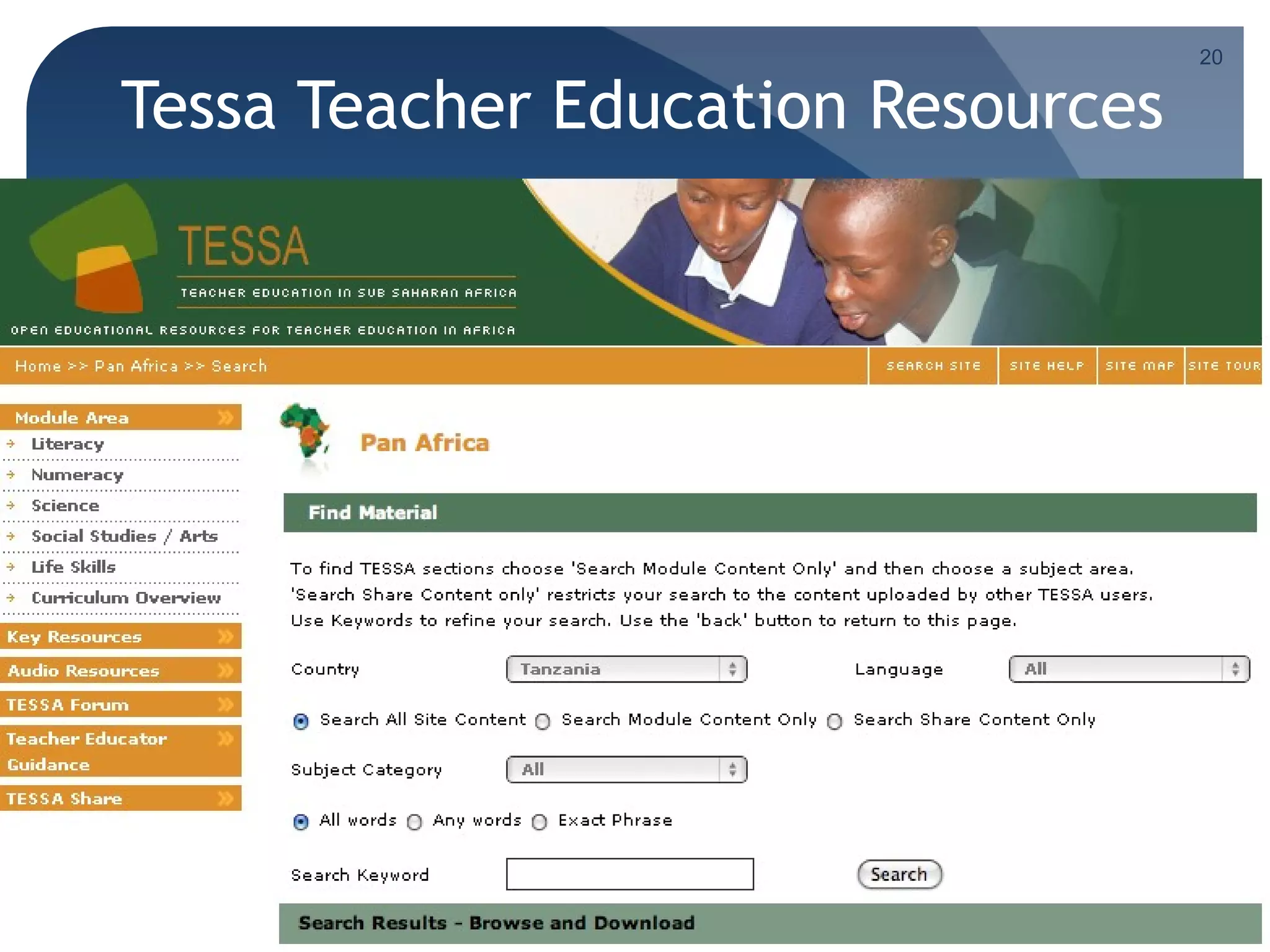 20


Tessa Teacher Education Resources
 