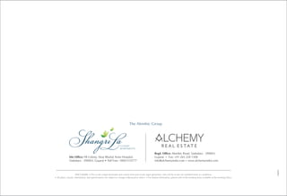 cognito
DISCLAIMER: • This is not a legal document and cannot form part of any legal agreement. Sale will be as per our standard terms & conditions.
• All plans, visuals, information, and specifications are subject to change without prior notice. • For further information, please refer to the booking form available at the booking office.
Regd. Office: Alembic Road, Vadodara - 390003,
Gujarat Fax: +91 265 228 1508•
info@alchemyindia.com www.alchemyindia.com•
Site Office: FB Colony, Near Bhailal Amin Hospital,
Vadodara - 390003, Gujarat • Toll Free: 18001210777
The Alembic Group
 