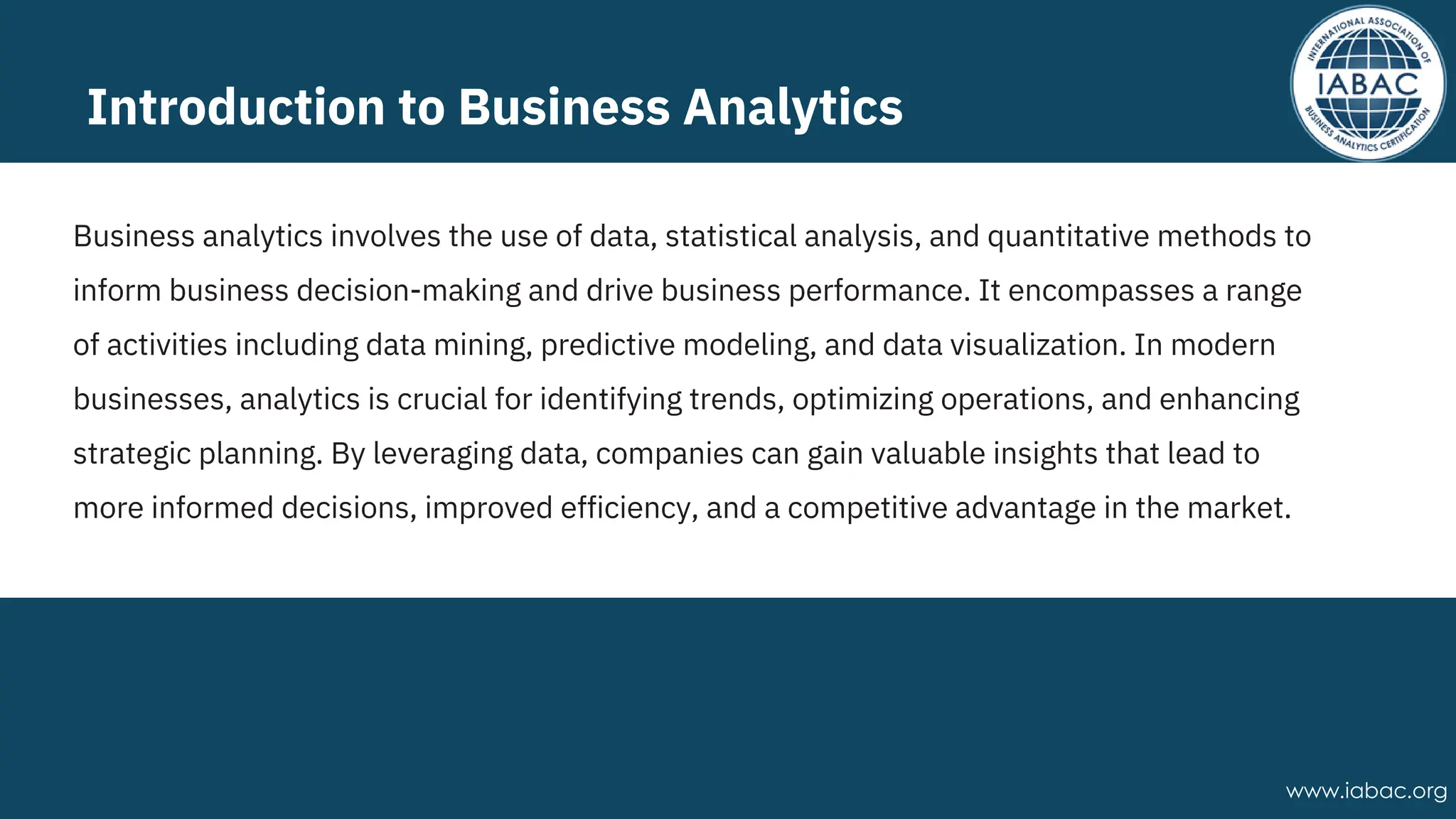 Understanding Key Business Analytics Skills for Success | IABAC | PDF