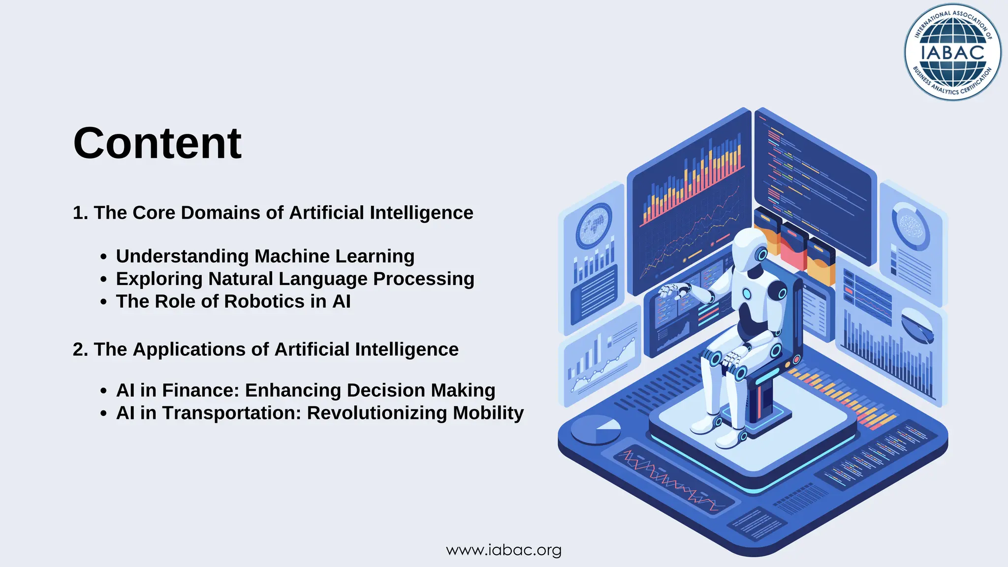 What Are the Important Domains of Artificial Intelligence | IABAC | PPT