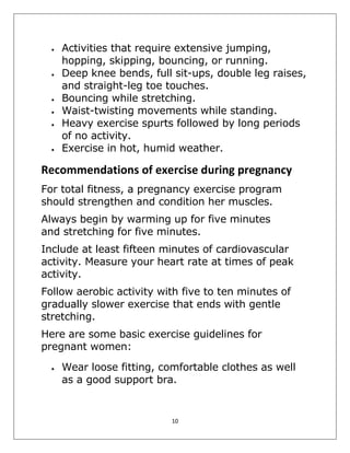Physical Exercises for Pregnant Women | PDF