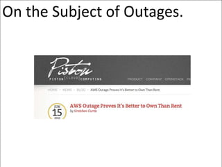 On the Subject of Outages.
 