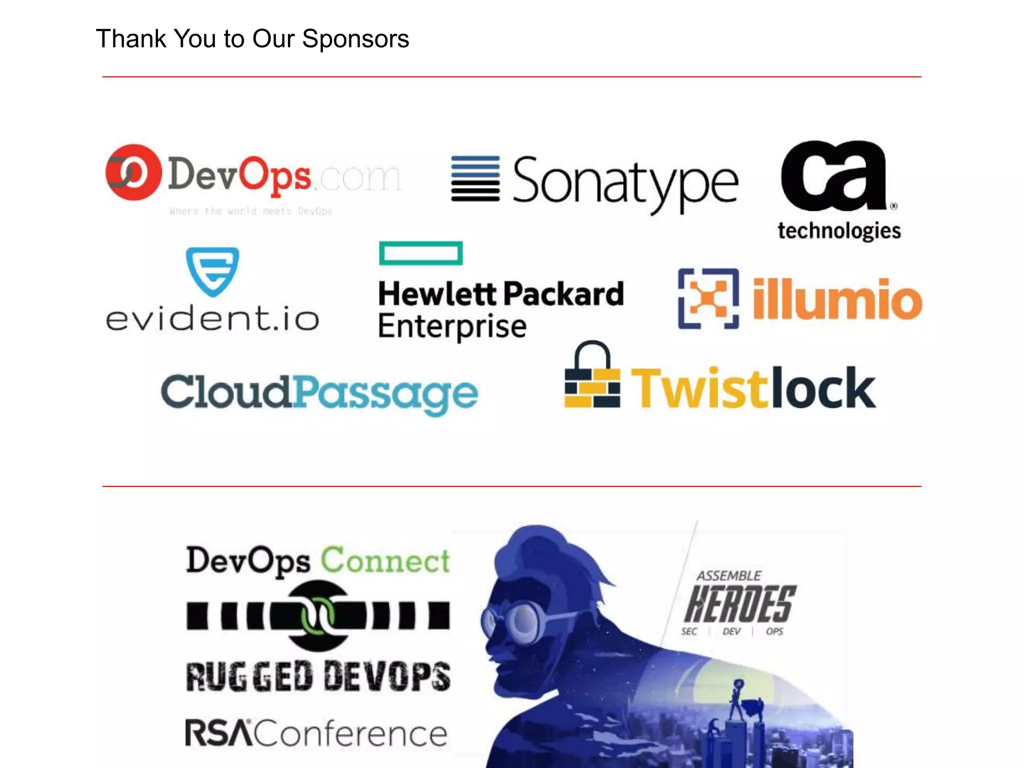 Thank You to Our Sponsors
 