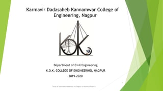 Karmavir Dadasaheb Kannamwar College of
Engineering, Nagpur
Department of Civil Engineering
K.D.K. COLLEGE OF ENGINEERING, NAGPUR
2019-2020
"Study of Samruddhi Mahamarg for Nagpur to Wardha (Phase-1)
1
 