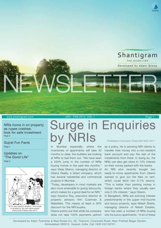 Shantigram Newsletter   vol1 nov-dec'11 